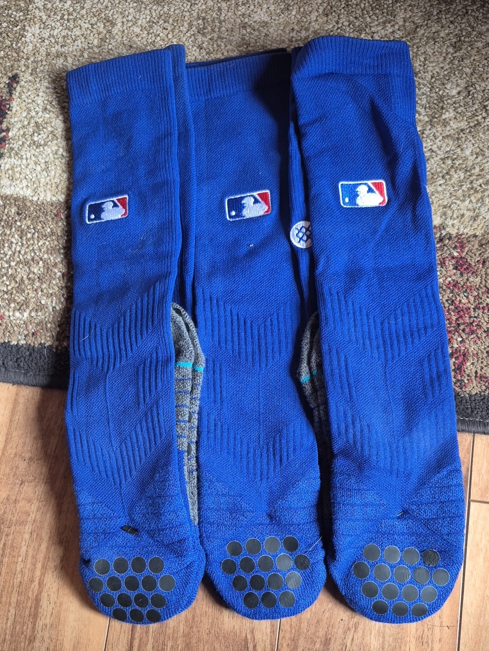 Lrg Royal Blue Athletic Crew Socks with MLB Patch